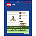 Avery® Recycled Paper Labels, 94232-EWMP100, Rectangle, 1-3/4" x 7-3/4", White, Pack Of 500 1 thumbnail image