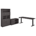 Bush Business Furniture Office 500 Electric Height-Adjustable Standing Desk With Storage And Bookcase, 72"W, Storm Gray, Standard Delivery 1 thumbnail image
