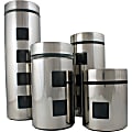 PURELIFE 4 Piece Stainless Steel with Glass Canister Set - 16 fl oz Food Canister, 32 fl oz Food Canister, 1.5 quart Food Canister, 2 quart Food Canister - Stainless Steel, Glass - Dishwasher Safe - 4 Piece(s) Case 1 thumbnail image