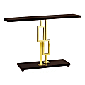 Monarch Specialties Metal Hall Console Table, Rectangular, Cappuccino/Gold
