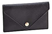 Realspace® Faux Leather Business Card Holder, Black