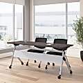 Bush Business Furniture Envision 72"W Folding Training Table and 2 Folding Chairs, Storm Gray/Cool Gray Metallic, Standard Delivery 1 thumbnail image