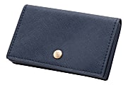 Realspace® Faux Leather Business Card Holder, Navy 1 thumbnail image