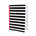 Realspace® Poly Expanding File Folder, 6-Pocket, Letter Size, 4" Expansion, Pink/Black Stripe