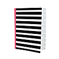 Realspace® Poly Expanding File Folder, 6-Pocket, Letter Size, 4" Expansion, Pink/Black Stripe 1 thumbnail image