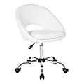 Office Star Milo Mid-Back Office Chair, White/Chrome
