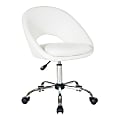 Office Star Milo Mid-Back Office Chair, White/Chrome 1 thumbnail image