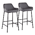 LumiSource Daniella Counter Stools, Gray/Black, Set Of 2 Stools