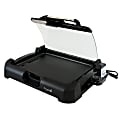 MegaChef 995101713M Dual Surface Reversible Indoor Grill And Griddle With Lid, Black