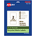 Avery® Recycled Paper Labels, 94253-EWMP50, Rectangle, 4" x 5", White, Pack Of 100