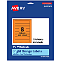Avery® Print-To-The-Edge Labels With Sure Feed® Technology, 94225-BOP10, Rectangle, 1" x 7", Matte Bright Orange, Pack of 80 1 thumbnail image