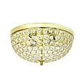 Elegant Designs 2-Light Flush-Mounted Ceiling Light, Gold/Crystal