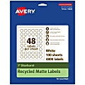 Avery® Recycled Paper Labels, 94606-EWMP100, Starburst, 1", White, Pack Of 4800 1 thumbnail image