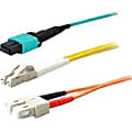 AddOn 30m MPO (Male) to MPO (Male) 12-strand Aqua OM4 Crossover Plenum-Rated Fiber Patch Cable