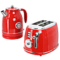 MegaChef 1.7 Quart Electric Tea Kettle and 2 Slice Toaster Combo in Red 1 thumbnail image