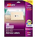 Avery® Matte Address Labels With Sure Feed® Technology, 15660, Rectangle, 1" x 2-5/8", Clear, Pack Of 300