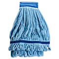 Genuine Joe Microfiber Wet Mophead Refill - Large - Launderable, Absorption, Textured, Durable, Headband - MicroFiber - Blue - 12 / Carton 1 thumbnail image
