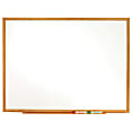 Quartet® Classic Total Erase® Melamine Dry-Erase Whiteboard, 36" x 48", Aluminum Frame With Oak Finish