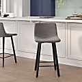 Flash Furniture Caleb Modern Armless Commercial-Grade Counter-Height Stools, Gray/Black, Set Of 2 Stools