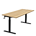 Mount-It! Hand Crank 55"W Adjustable Height Standing Desk, Maple 1 thumbnail image
