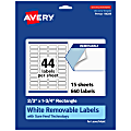 Avery® Removable Labels With Sure Feed®, 94209-RMP15, Rectangle, 2/3" x 1-3/4", White, Pack Of 660 Labels 1 thumbnail image