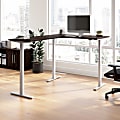 Bush Business Furniture Move 60 Series 60"W Height Adjustable L Shaped Standing Desk, Black Walnut/Cool Gray Metallic, Standard Delivery 1 thumbnail image