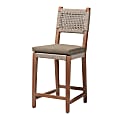 bali & pari Heyna Counter Stool, Gray/Natural Brown