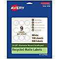 Avery® Recycled Paper Labels, 94516-EWMP100, Round Scalloped, 2-1/2", White, Pack Of 900 1 thumbnail image