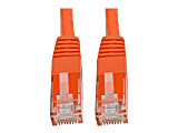 Tripp Lite Cat6 Cat5e Gigabit Molded Patch Cable RJ45 MM 550MHz Orange 25ft 25' - 1 x RJ-45 Male Network - 1 x RJ-45 Male Network - Gold Plated Contact - Orange