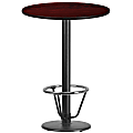Flash Furniture Round Bar-Height Table With Foot Ring, 43-3/16"H x 30"W x 30"D, Mahogany 1 thumbnail image
