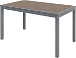 KFI Studios Eveleen Rectangle Outdoor Patio Table, 29”H x 32”W x 55”D, Silver/Mocha
