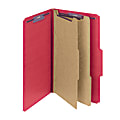 Smead® Pressboard Classification Folder, 2 Dividers, Legal Size, 50% Recycled, Bright Red 1 thumbnail image
