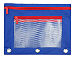 Office Depot® Brand Pencil Pouch With Mesh Window, 7" x 9-3/4", Blue/Red 1 thumbnail image