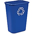 Rubbermaid Commercial Large Recycling Wastebasket - 10.31 gal Capacity - Rectangular - Sturdy - 19.9" Height x 11" Width - Plastic - Blue - 12 / Carton