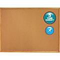 Quartet® Natural Cork Bulletin Board, 48" x 72", Wood Frame With Oak Finish