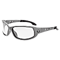 Skullerz Valkyrie Safety Glasses, Medium, Gray Frame Clear Lens
