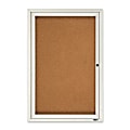 Quartet® Classic Enclosed Cork Bulletin Board, 36" x 24", Aluminum Frame With Silver Finish