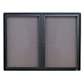 Quartet® Swinging Door Fabric Bulletin Board, 36" x 48", Aluminum Frame With Graphite Finish