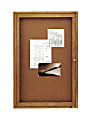 Quartet® Enclosed Bulletin Board, 36" x 24", Wood Frame With Oak Finish
