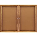 Quartet® Classic Enclosed Cork Bulletin Board, 48" x 36", Wood Frame With Brown Finish 1 thumbnail image