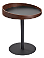 Adesso® Crater End Table, Square, 21-1/2"H x 18"W x 18"D, Black/Walnut Oak