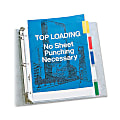 C-Line® Top-Loading Sheet Protectors With Tab Inserts, 8 1/2" x 11", 5-Tab, Assorted Colors