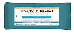 ReadyBath SELECT Medium-Weight Cleansing Washcloths, Antibacterial, Unscented, 8" x 8", White, 8 Washcloths Per Pack, Case Of 30 packs