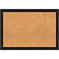 Amanti Art Rectangular Non-Magnetic Cork Bulletin Board, Natural, 40” x 28”, Furniture Espresso Narrow Plastic Frame