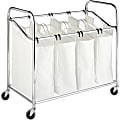 Whitmor Laundry Rack - 4 Compartment(s) - 36" Height x 20" Width x 33" Depth - Floor - Hanging Hook, Portable, Heavy Duty, Removable - Polyester, Steel