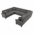 Bush® Furniture Coventry 125"W U-Shaped Sectional Couch, French Gray Herringbone, Standard Delivery