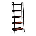 Linon Monroe 60"H 5-Shelf Home Office Bookcase, Black Cherry 1 thumbnail image
