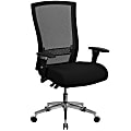 Flash Furniture HERCULES Series 24/7 Intensive-Use Ergonomic High-Back Executive Multifunction Office Chair With Seat Slider And Adjustable Lumbar, Black Fabric/Gray