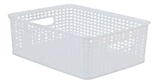 Realspace® Plastic Weave Bin, Small Size, White 1 thumbnail image