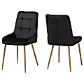 Baxton Studio Gavino Dining Chairs, Black/Gold, Set Of 2 Chairs